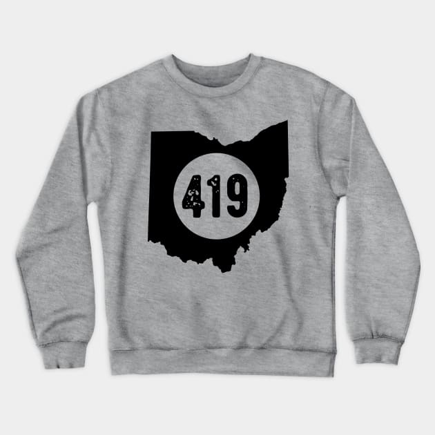 419 Area Code Ohio Crewneck Sweatshirt by OHYes